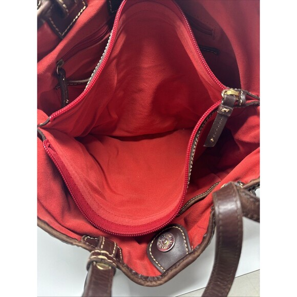 Dooney & Bourke Shoulder Bag Giraffe Animal Double Handle Full Zip Tote Red READ - Picture 13 of 13